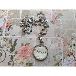 Jacks 20mm pendant necklace made with Caraval book pages